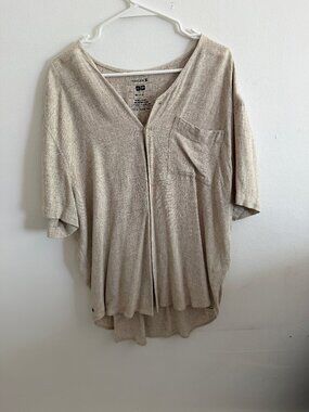 Osklen Beige V Neck Pocket T Shirt Medium